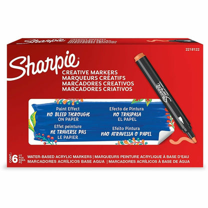 Sharpie Creative Marker, Water-Based Acrylic Marker, Bullet Tip, Orange - Bullet Marker Point - Orange Ink - Water Based