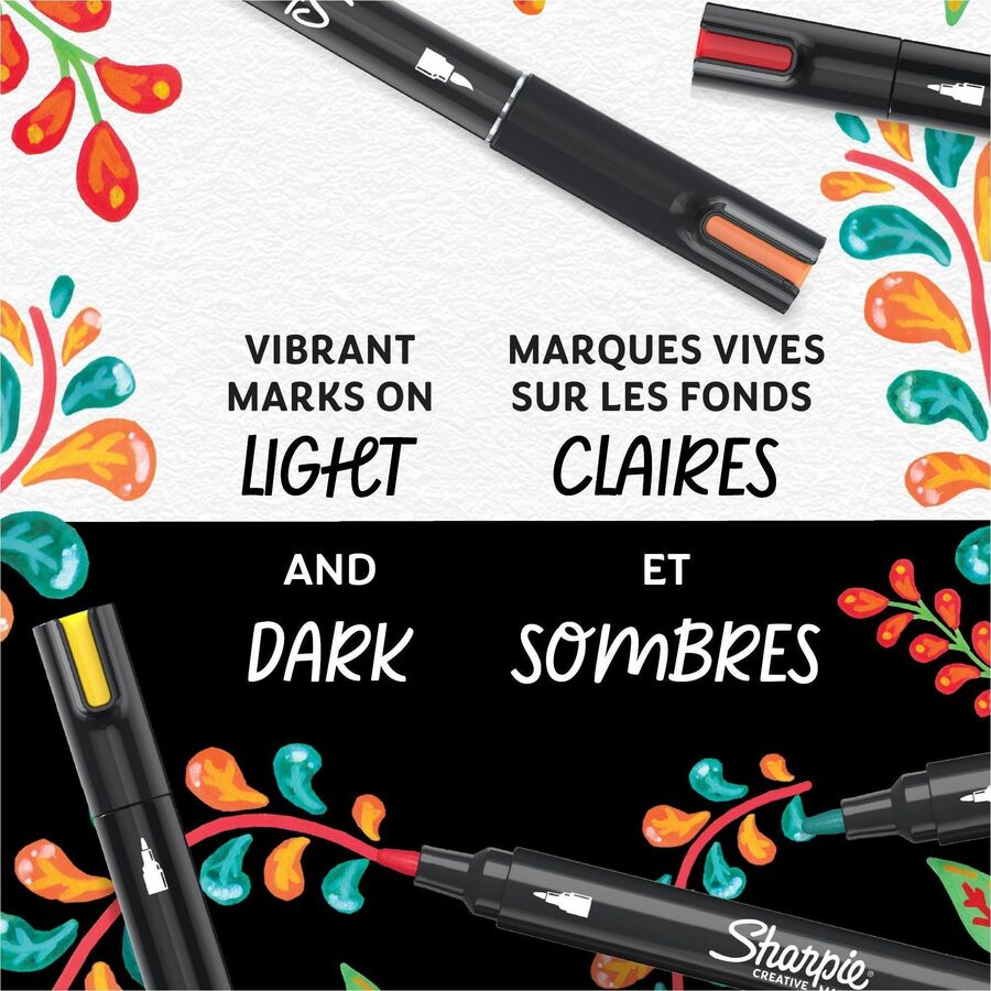 Sharpie Creative Marker, Water-Based Acrylic Marker, Bullet Tip, Black - Bullet Marker Point - Black Ink - Water Based, 