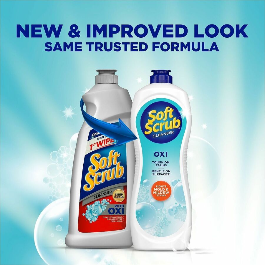 Soft Scrub Total Bath/Kitchen Cleanser - For Multipurpose - Scrubber - 24 fl oz (0.8 quart) - Fresh Scent - Cleanse, Kos