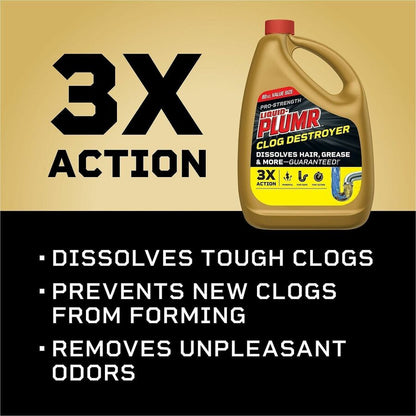 Liquid-Plumr Pro-Strength Clog Destroyer Gel - For Multipurpose - Gel - 80 fl oz (2.5 quart) - 6 / Carton