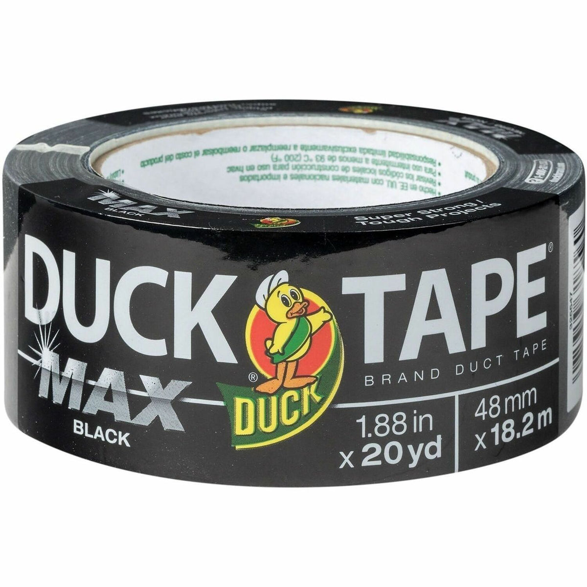 Duck Max Strength Packaging Tape - 20 yd Length x 1.88" Width - Black - Rubber Adhesive - 1 Each