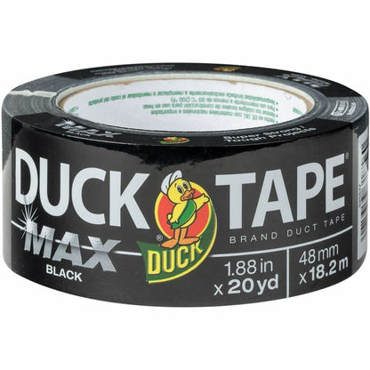 Duck Max Strength Packaging Tape - 20 yd Length x 1.88" Width - Black - Rubber Adhesive - 1 Each