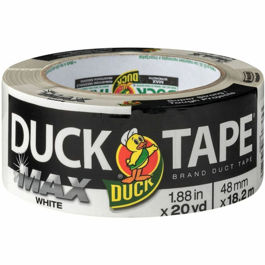 Duck Max Strength Packaging Tape - 20 yd Length x 1.88" Width - White - Rubber Adhesive - 1 Each