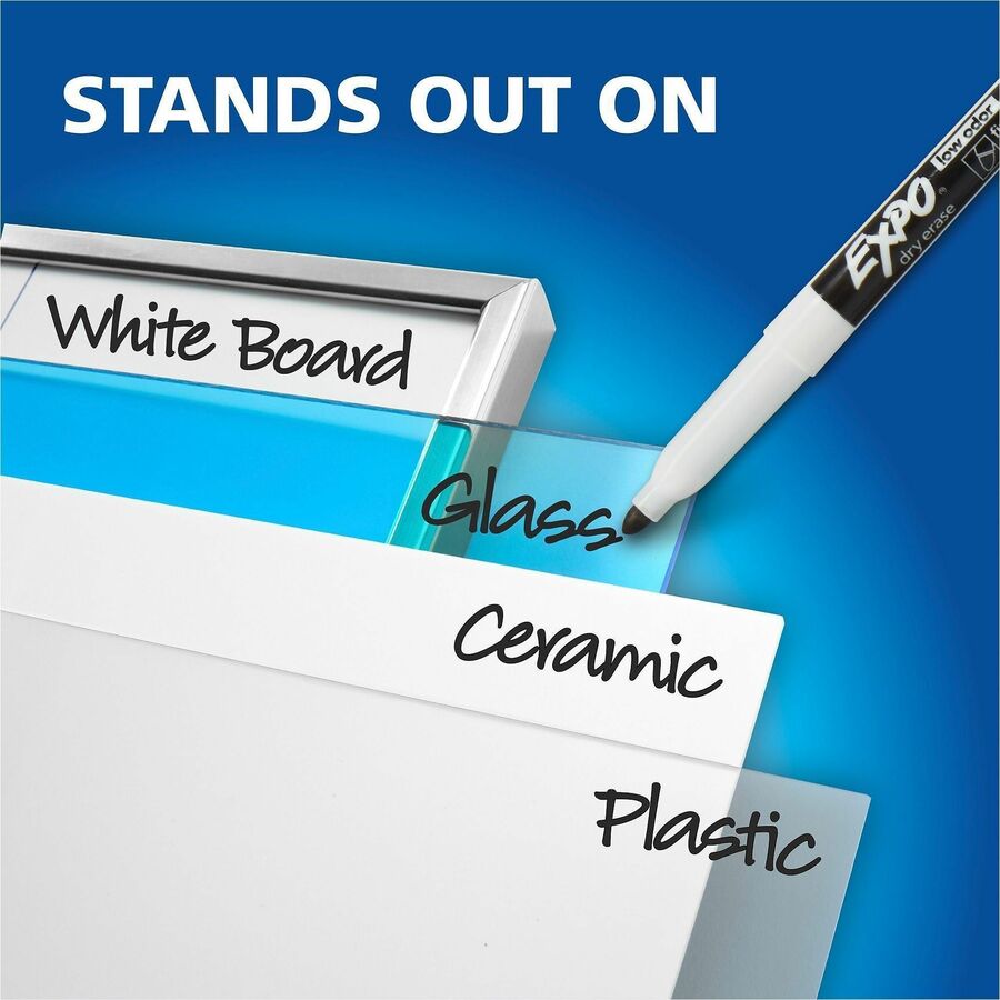 Expo Magnetic Dry Erase Markers - Erasable - Black Ink - Dry - 4 / Pack