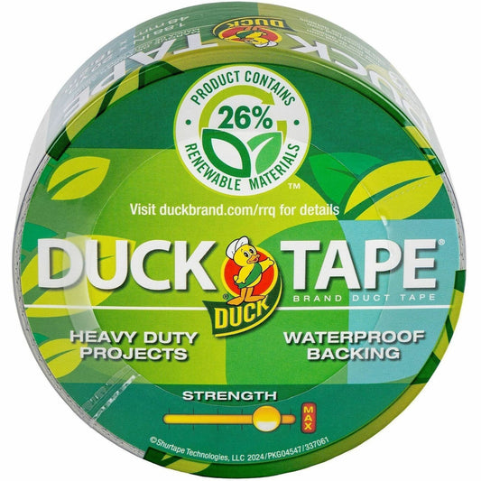 Duck Renewable Material Tape - 20 yd Length x 1.88" Width - Silver - Cloth Backing - Water Proof - For Indoor, Outdoor, 