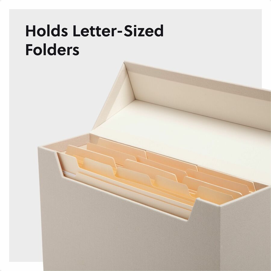 Smead Letter Recycled Box File - 8 1/2" x 11" - Linen, Paper, Metal, Stock - Beige - Space Saving, Textured, Labeling Ar