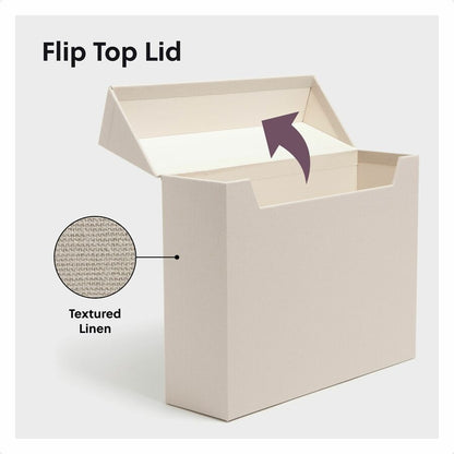 Smead Letter Recycled Box File - 8 1/2" x 11" - Linen, Paper, Metal, Stock - Beige - Space Saving, Textured, Labeling Ar
