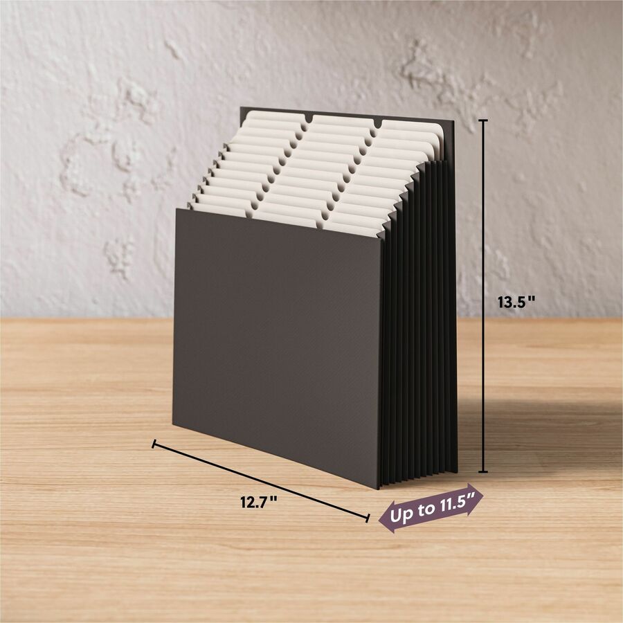 Smead Stadium 1/3 Tab Cut Letter Recycled Expanding File - 8 1/2" x 11" - 900 Sheets Capacity - 10 1/2" Expansion - 12 P