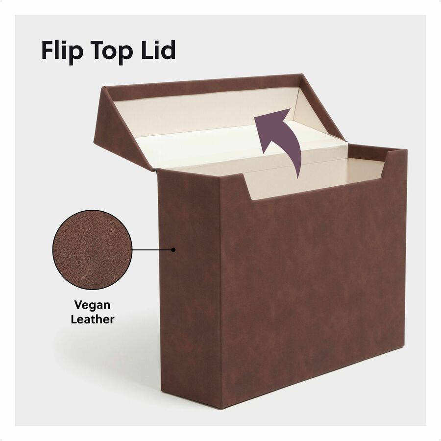 Smead Letter Recycled Box File - 8 1/2" x 11" - Paper, Metal, Faux Leather, Polyurethane, Vegan Leather, Polyvinyl Chlor