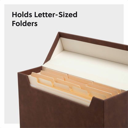 Smead Letter Recycled Box File - 8 1/2" x 11" - Paper, Metal, Faux Leather, Polyurethane, Vegan Leather, Polyvinyl Chlor
