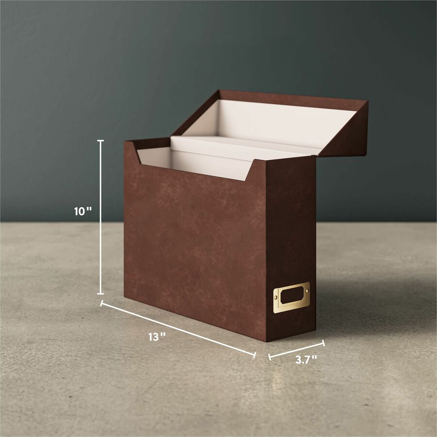 Smead Letter Recycled Box File - 8 1/2" x 11" - Paper, Metal, Faux Leather, Polyurethane, Vegan Leather, Polyvinyl Chlor