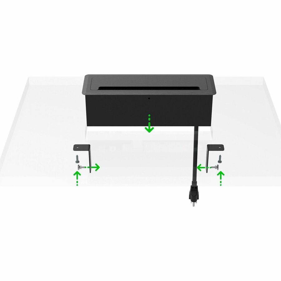 Lorell Power/Data Outlet - 5 x Power Receptacles - 120 V AC Desk Mountable - Black - 1 Each