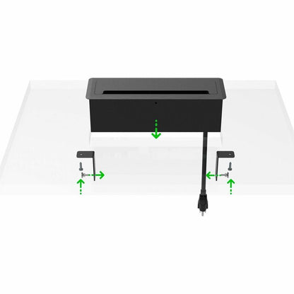 Lorell Power/Data Outlet - 5 x Power Receptacles - 120 V AC Desk Mountable - Black - 1 Each