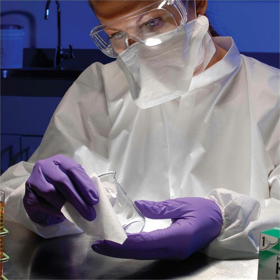Kimtech Purple Nitrile Exam Gloves - 5.9 mil Thickness x 9.50" Glove Length - Splash Protection - Medium Size - For Righ