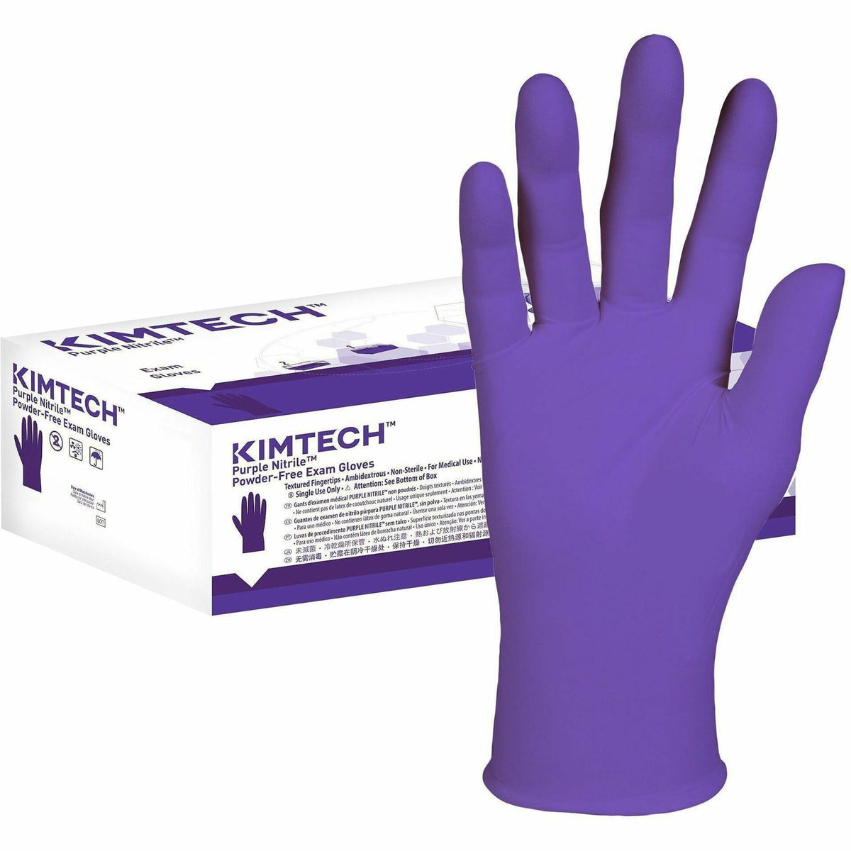 Kimtech Purple Nitrile Exam Gloves - 5.9 mil Thickness x 9.50" Glove Length - Splash Protection - X-Large Size - For Rig