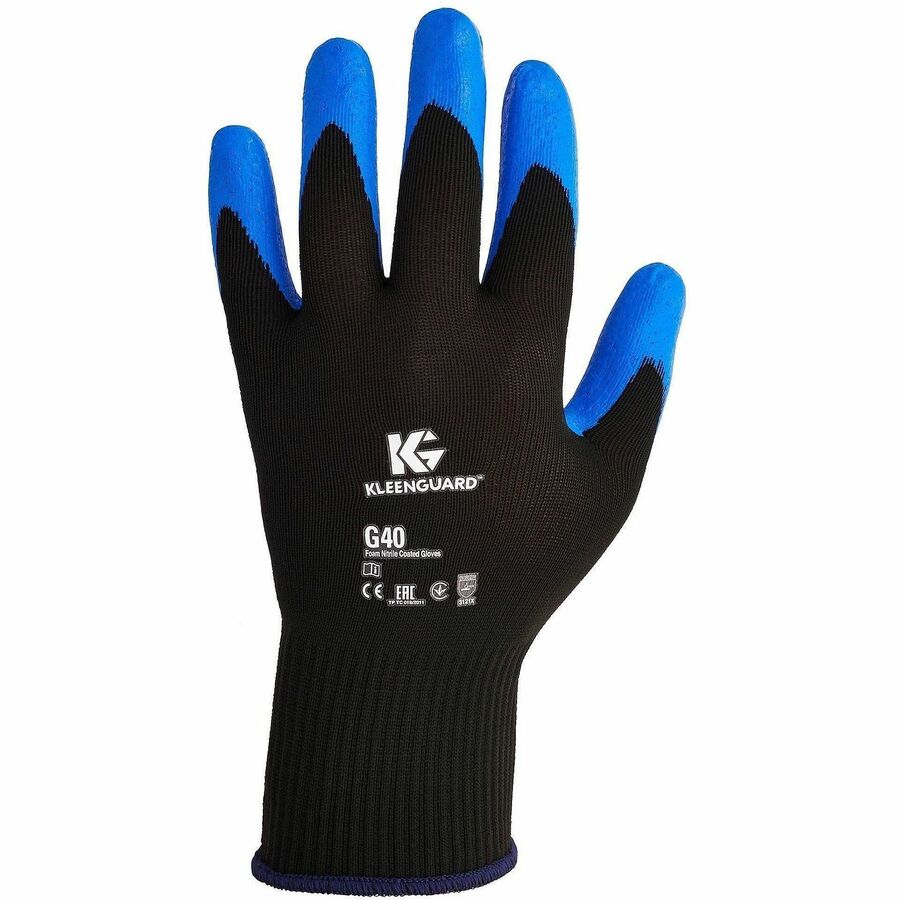 KleenGuard G40 Multi-Purpose Work Gloves - 9.44" Glove Length - Abrasion, Grease, Oil Protection - Nitrile Foam Coating 