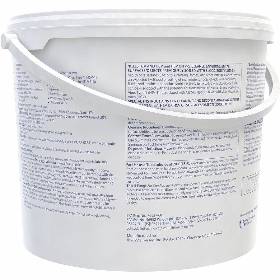 Diversey Care Oxivir Tb Disinfectant Cleaner Wipes - For Hard Surface, Nonporous Surface, Residential, Institutional - R