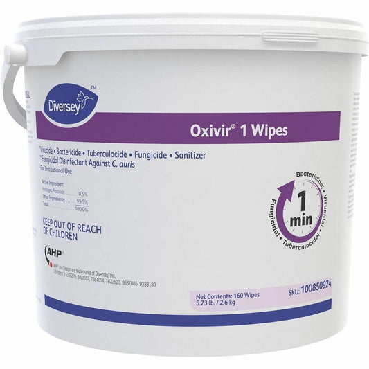 Diversey Oxivir 1 Wipes - For Multi Surface - Ready-To-Use - Wipe - 91.71 oz (5.73 lb) - 2.1 pH - Characteristic Scent -