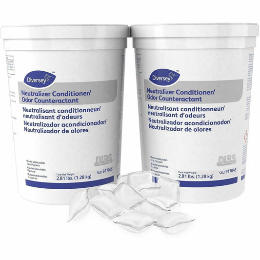 Diversey Care Conditioner/Odor Counteractant - For Multipurpose - 6.5 to 99 pH - Odorless, Water Soluble - White - 2 / C
