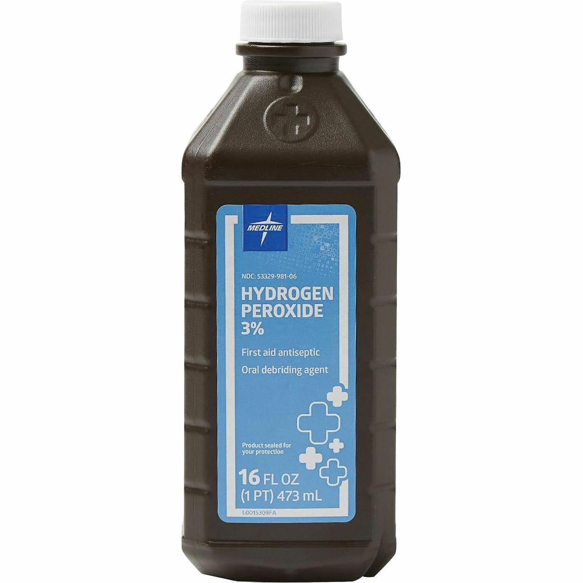 Medline 3 Percent USP Hydrogen Peroxide - For Cleaning, Minor Cut, Burn, Abrasion, Cut - 16 fl oz - 12 / Carton