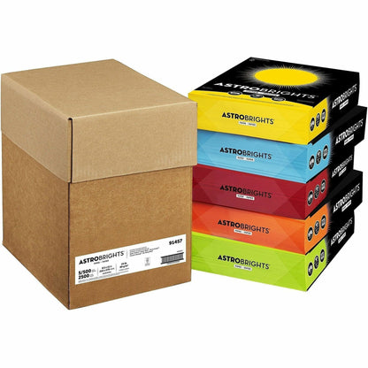 Astrobrights Colored Paper - Unpunched - 97 Brightness - Letter - 8 1/2" x 11" - 24 lb Basis Weight - Smooth - 5 / Carto