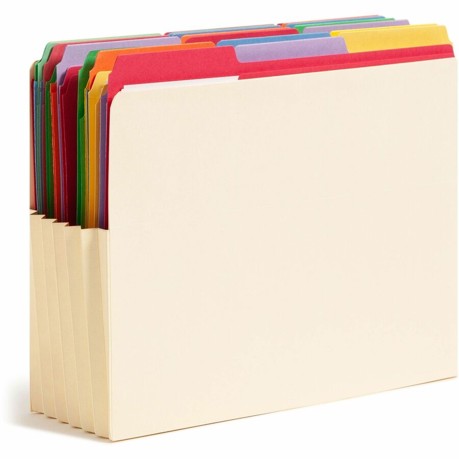 Smead Straight Tab Cut Letter Recycled File Pocket - 8 1/2" x 11" - 5 1/4" Expansion - 2 Plys - Manila Paper - Manila - 