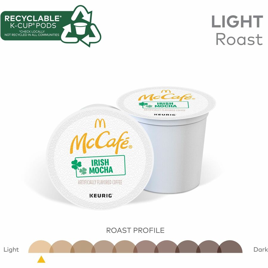 McCafé® K-Cup Irish Mocha - Compatible with Keurig Brewer - Light - Per Box - K-Cup - Irish Mocha - Kosher - 24/Box - 4 