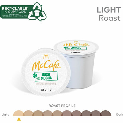 McCafé® K-Cup Irish Mocha - Compatible with Keurig Brewer - Light - Per Box - K-Cup - Irish Mocha - Kosher - 24/Box - 4 