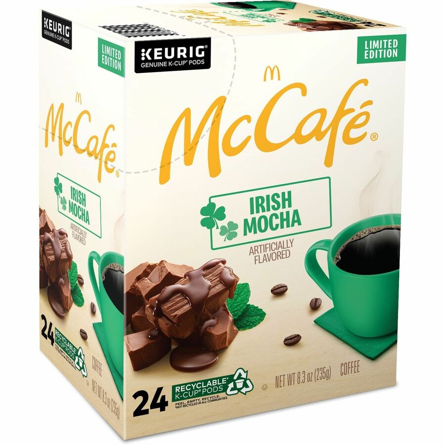 McCafé® K-Cup Irish Mocha - Compatible with Keurig Brewer - Light - Per Box - K-Cup - Irish Mocha - Kosher - 24/Box - 4 