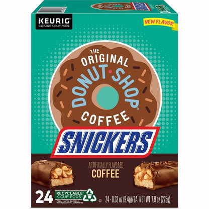 The Original Donut Shop K-Cup Snickers Coffee - Compatible with Keurig Brewer - Mild - Per Box - 24 K-Cup - K-Cup - Snic