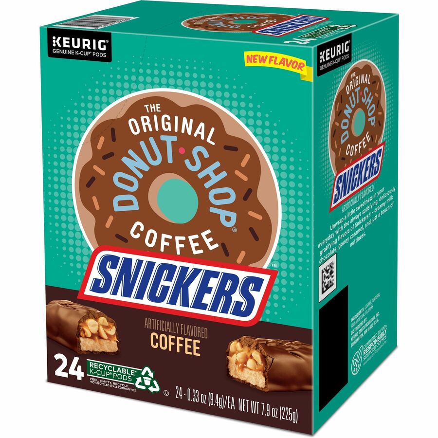 The Original Donut Shop K-Cup Snickers Coffee - Compatible with Keurig Brewer - Mild - Per Box - 24 K-Cup - K-Cup - Snic
