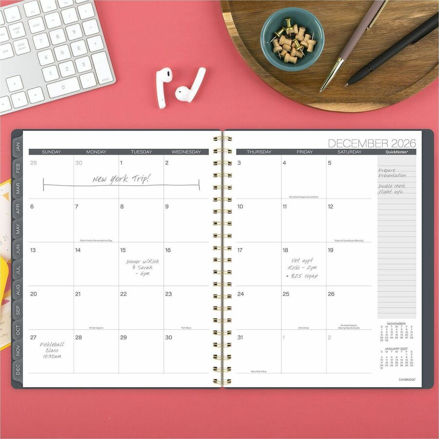 At-A-Glance Hera Weekly Monthly Planner - Weekly, Monthly - 12 Month - January 2027 to December 2027 - 1 Week Double Pag