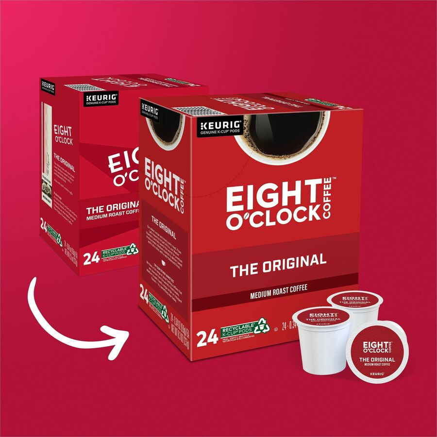 Eight O'Clock K-Cup Original Coffee - Compatible with Keurig Brewer - Medium - Per Box - K-Cup - The Original - Kosher -