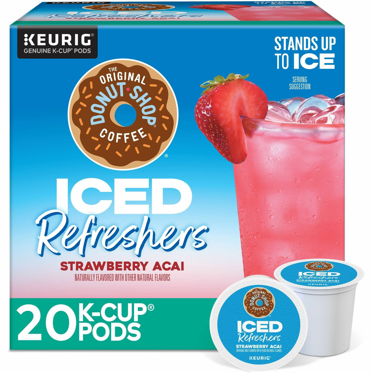 The Original Donut Shop® K-Cup Iced Refreshers - Strawberry Acai - 20/Box - 4 / Carton