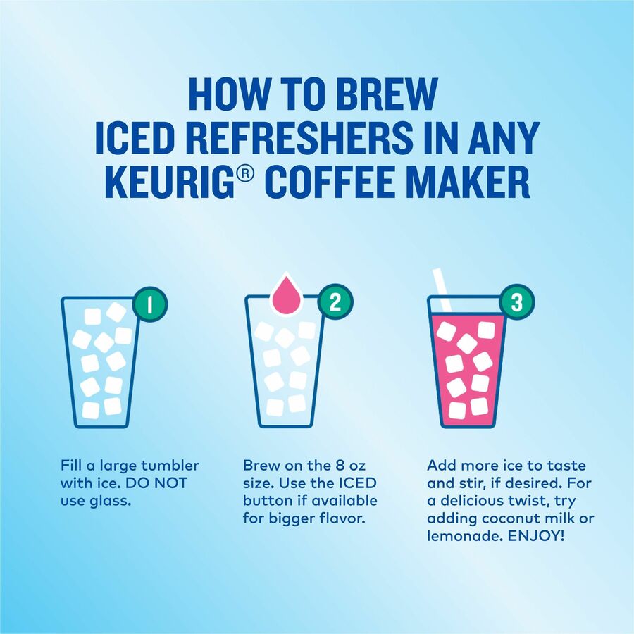 The Original Donut Shop® K-Cup Iced Refreshers - Strawberry Acai - 20/Box - 4 / Carton