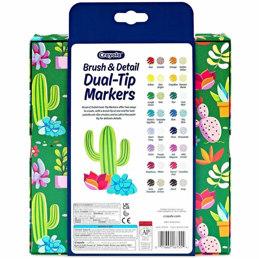 Crayola Dual-Ended Markers - Multi Ink - Water Based - 16 / Pack