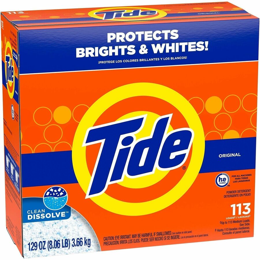 Tide Powder Laundry Detergent - For Clothes, Laundry - Powder - 129 oz (8.06 lb) - 113 Loads - Recommended For: Stain Re
