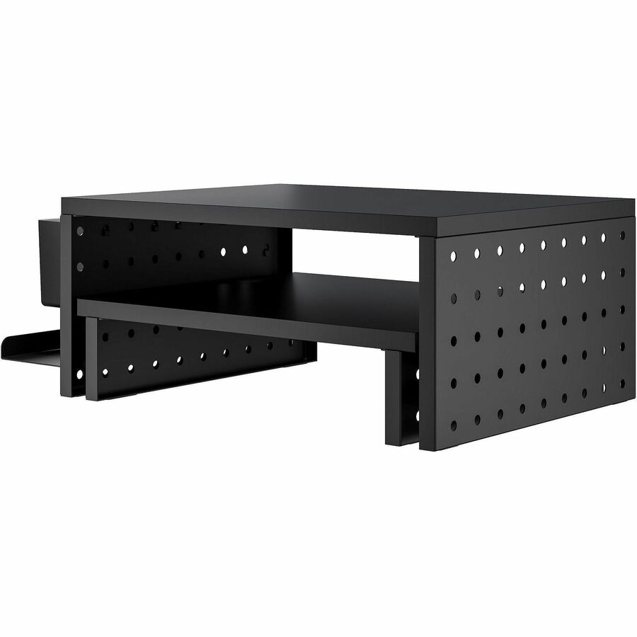 Kantek Pegboard Dual Monitor Risers & Accessories - 88 lb Load Capacity - 7" Height x 16" Width x 11.80" Depth - Black -