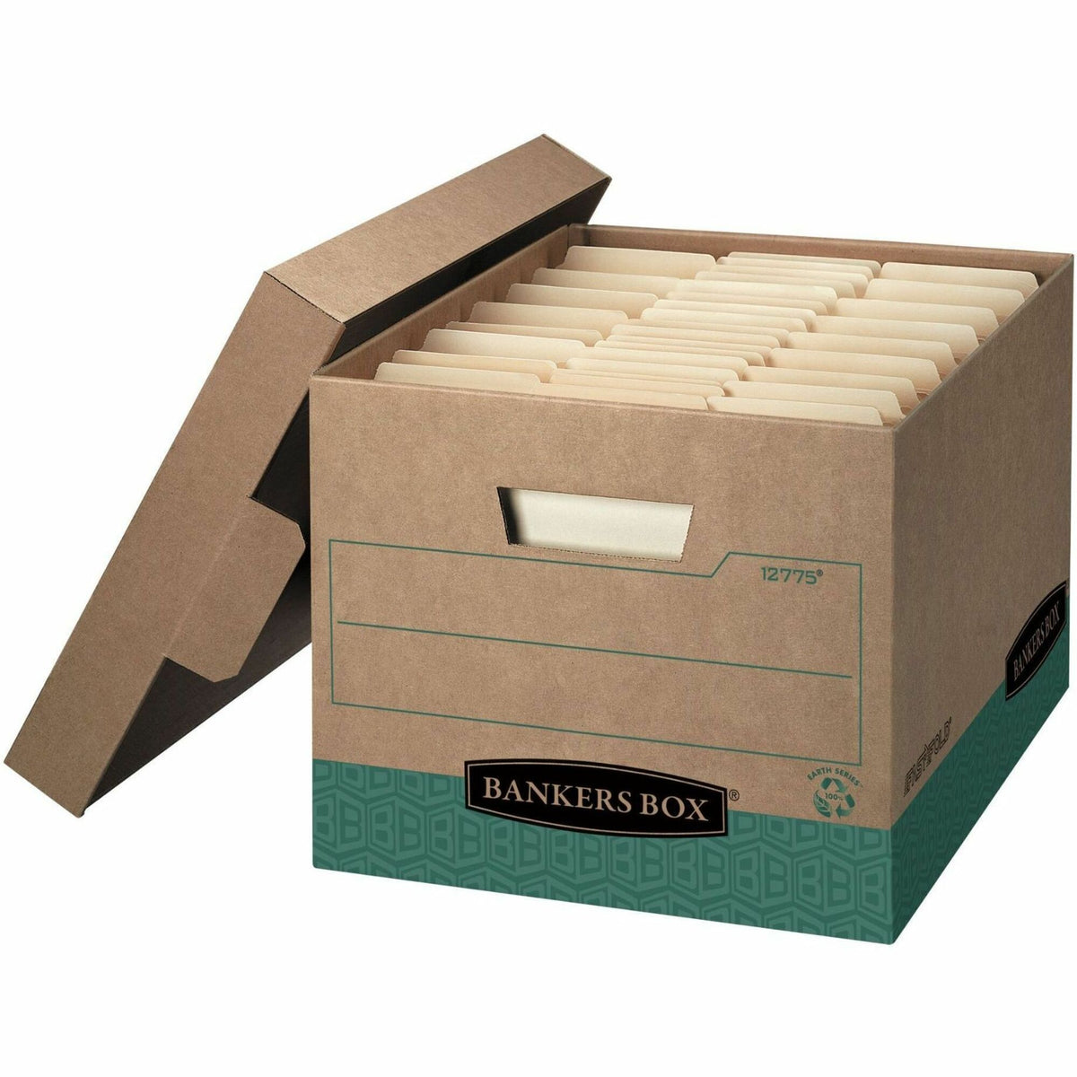 R-Kive Recycled File Storage Box - Internal Dimensions: 12" Width x 15" Depth x 10" Height - 12 / Carton