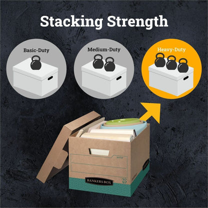 R-Kive Recycled File Storage Box - Internal Dimensions: 12" Width x 15" Depth x 10" Height - 12 / Carton