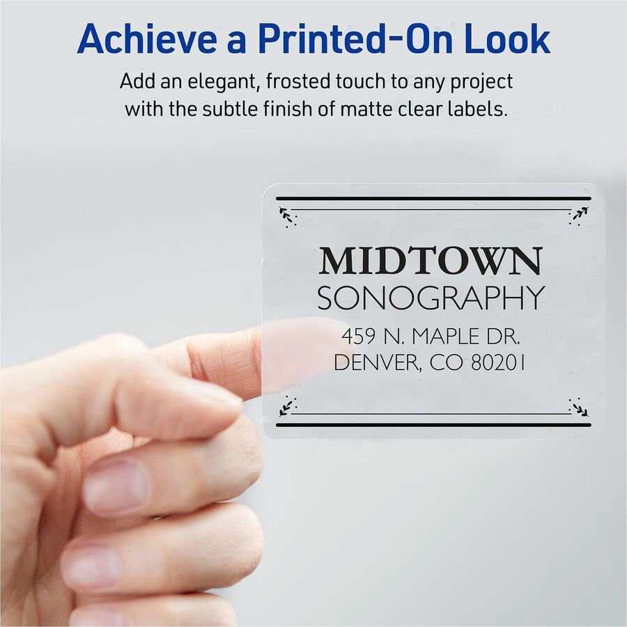 Avery Shipping Labels, Sure Feed, 2" x 4" , 100 Clear Labels (18663) - x 2" Width x 4" Length - Full Sheet - Permanent A