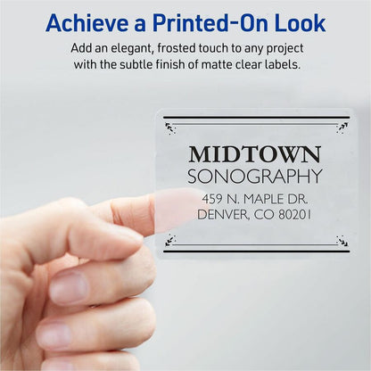 Avery Shipping Labels, Sure Feed, 2" x 4" , 100 Clear Labels (18663) - x 2" Width x 4" Length - Full Sheet - Permanent A