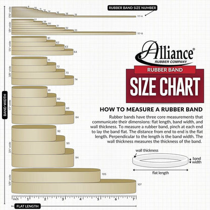 Alliance Rubber Advantage Classic Black - Size: #117B - 7" Length x 0.1" Width - Stretchable, Reusable, Durable, Elastic
