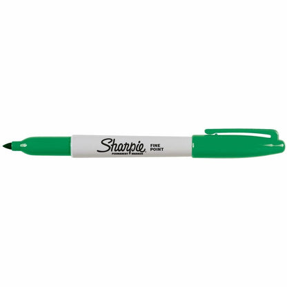 Sharpie Fine Point Permanent Marker - Green Ink - 12 / Dozen