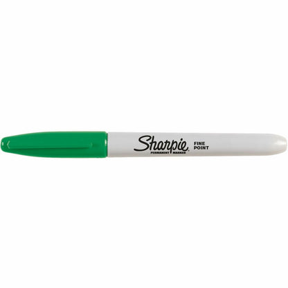 Sharpie Fine Point Permanent Marker - Green Ink - 12 / Dozen