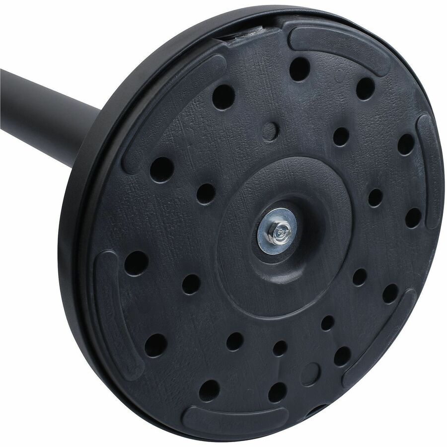 Tatco Crowd Control Stanchions - 114" Black Belt Attachment - Locking Mechanism, Rubber Pad - Floor Standing - Black - 2