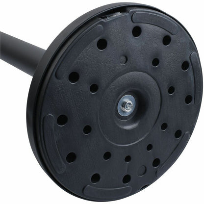 Tatco Crowd Control Stanchions - 114" Black Belt Attachment - Locking Mechanism, Rubber Pad - Floor Standing - Black - 2
