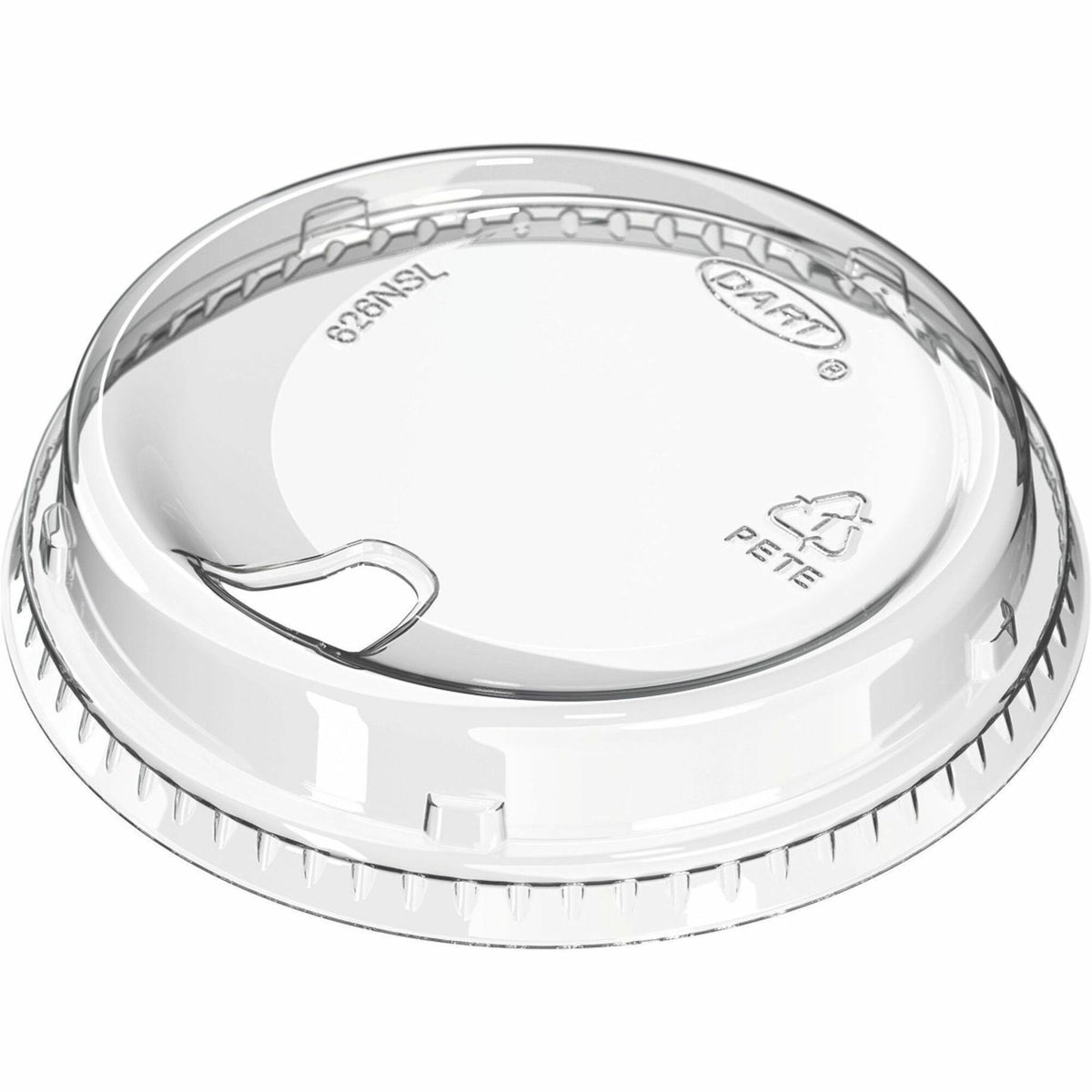 Dart 12-24 oz PET Strawless Lid - Clear - 4" Diameter - Polyethylene Terephthalate (PET) - Clear - 100 / Pack