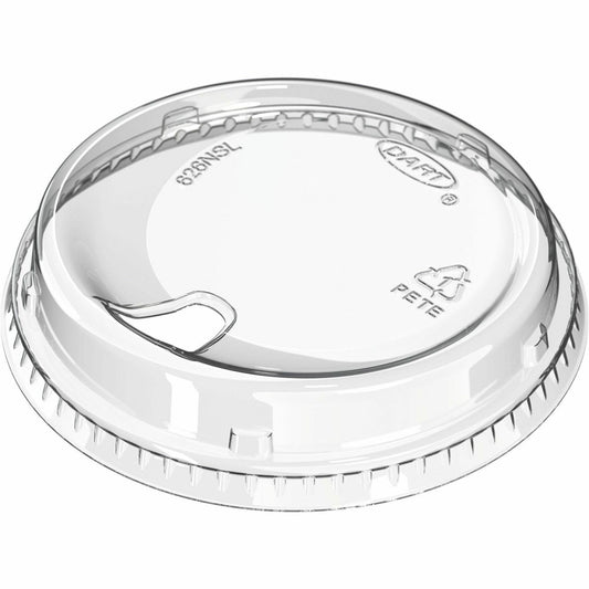 Dart 12-24 oz PET Strawless Lid - Clear - 4" Diameter - Polyethylene Terephthalate (PET) - Clear - 100 / Pack