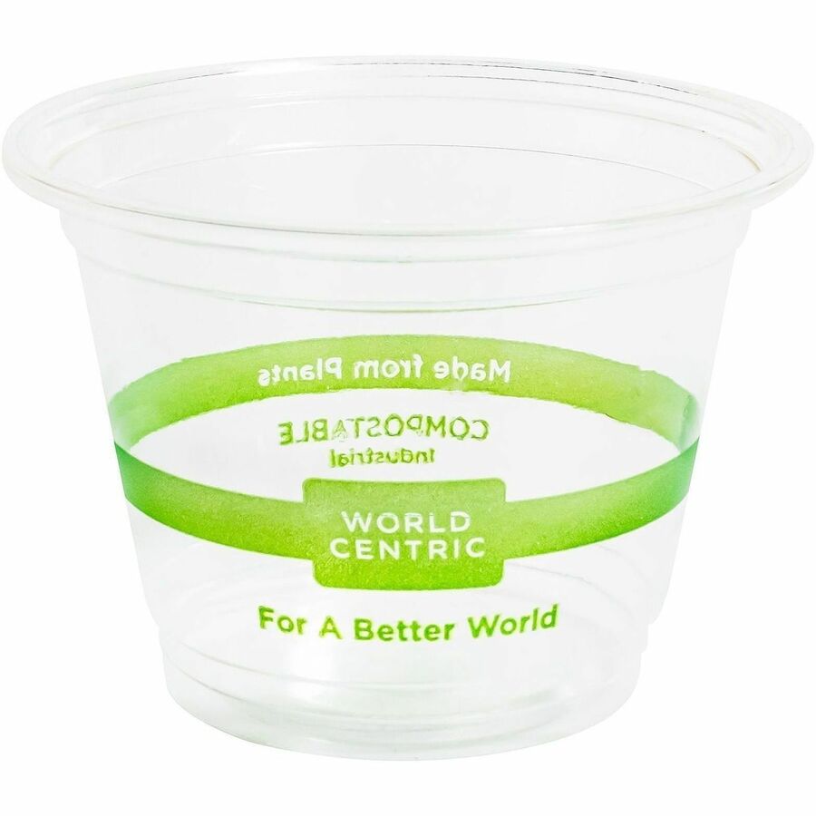 World Centric Compostable Squat Clear Cold Cups - 9 fl oz - Clear - Polylactic Acid (PLA), Plastic - 1000 / Carton
